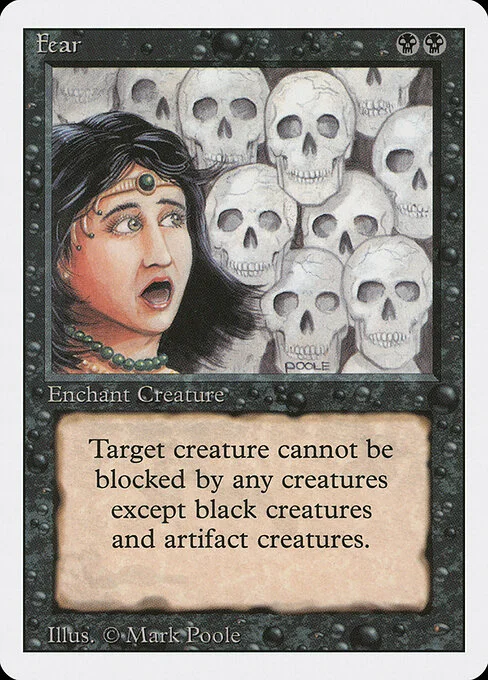 Fear, carta Magic di tipo Enchantment — Aura illustrata da Mark Poole