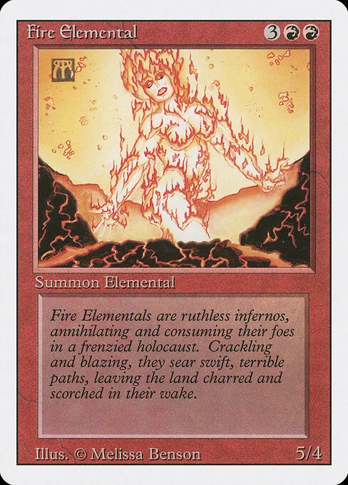 Fire Elemental, carta Magic di tipo Creature — Elemental illustrata da Melissa A. Benson