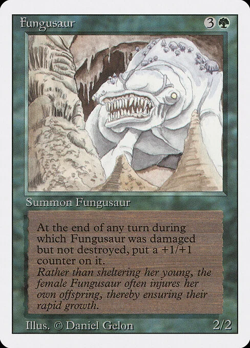 Fungusaur, carta Magic di tipo Creature — Fungus Dinosaur illustrata da Daniel Gelon