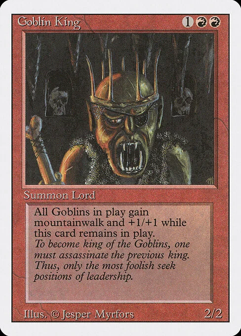 Goblin King, carta Magic di tipo Creature — Goblin illustrata da Jesper Myrfors