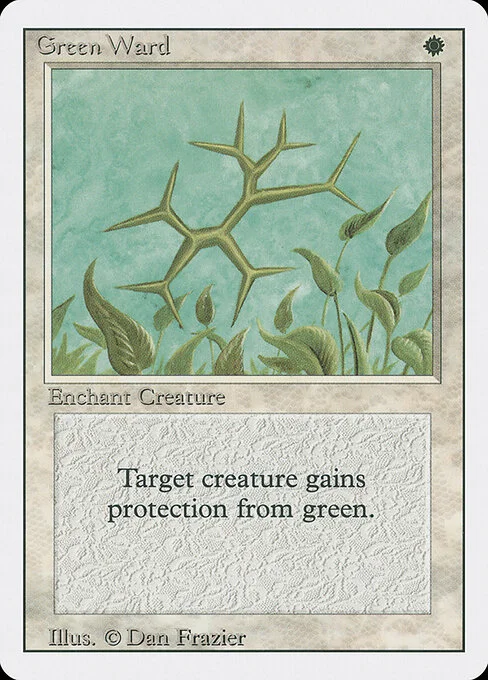 Green Ward, carta Magic di tipo Enchantment — Aura illustrata da Dan Frazier