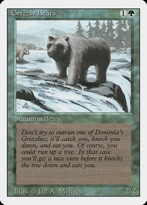 Grizzly Bears, carta Magic di tipo Creature — Bear illustrata da Jeff A. Menges