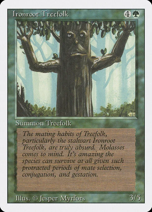 Ironroot Treefolk, carta Magic di tipo Creature — Treefolk illustrata da Jesper Myrfors