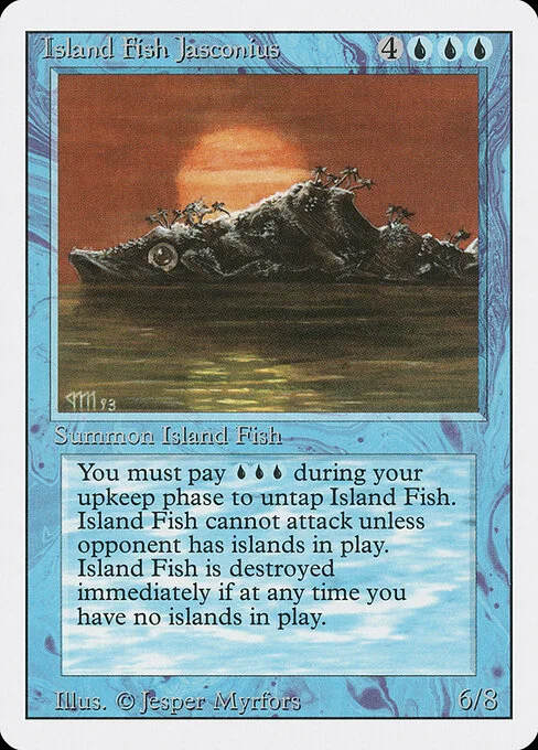 Island Fish Jasconius, carta Magic di tipo Creature — Fish illustrata da Jesper Myrfors