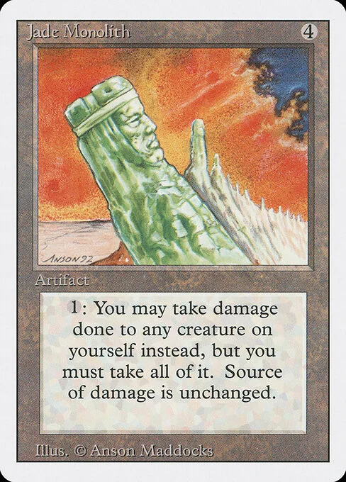 Jade Monolith, carta Magic di tipo Artifact illustrata da Anson Maddocks