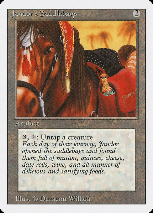 Jandor's Saddlebags, carta Magic di tipo Artifact illustrata da Dameon Willich