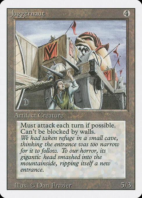 Juggernaut, carta Magic di tipo Artifact Creature — Juggernaut illustrata da Dan Frazier