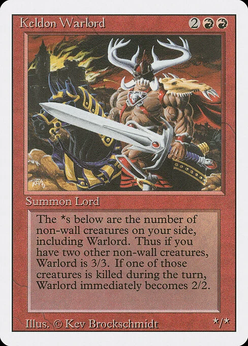 Keldon Warlord, carta Magic di tipo Creature — Human Barbarian illustrata da Kev Brockschmidt