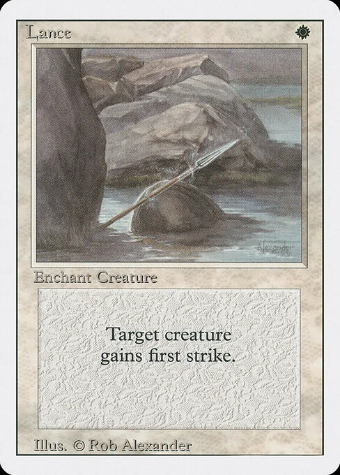 Lance, carta Magic di tipo Enchantment — Aura illustrata da Rob Alexander