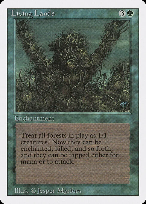 Living Lands, carta Magic di tipo Enchantment illustrata da Jesper Myrfors