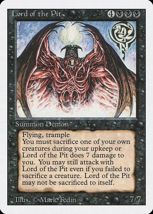 Lord of the Pit, carta Magic di tipo Creature — Demon illustrata da Mark Tedin
