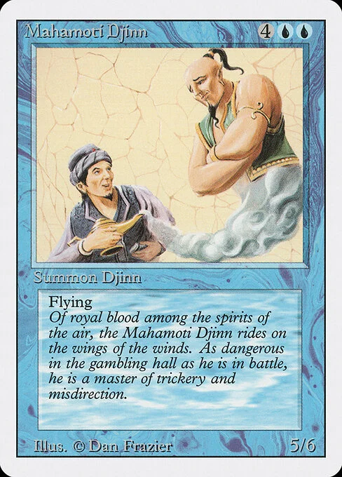 Mahamoti Djinn, carta Magic di tipo Creature — Djinn illustrata da Dan Frazier