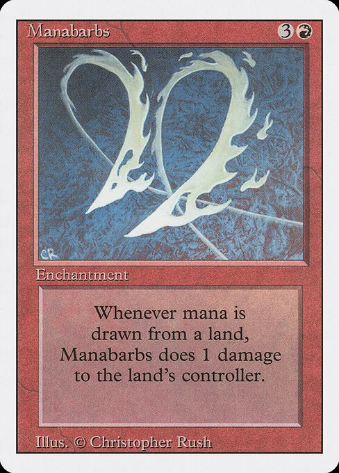 Manabarbs, carta Magic di tipo Enchantment illustrata da Christopher Rush