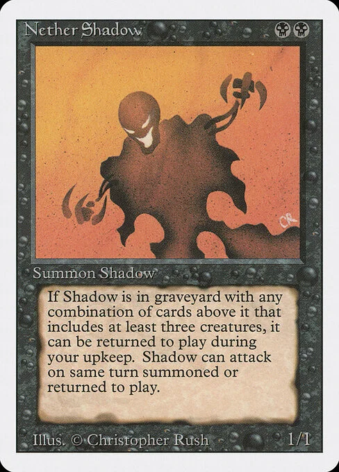 Nether Shadow, carta Magic di tipo Creature — Spirit illustrata da Christopher Rush