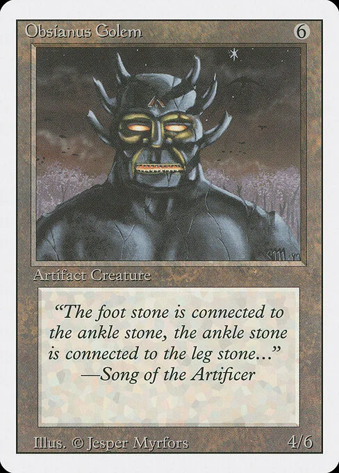 Obsianus Golem, carta Magic di tipo Artifact Creature — Golem illustrata da Jesper Myrfors