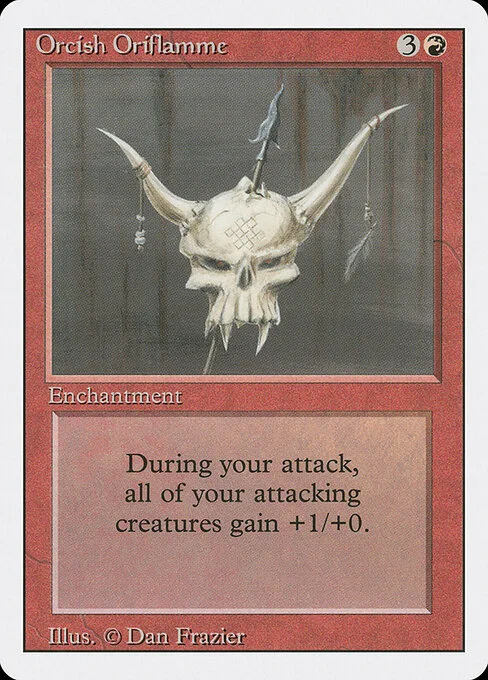 Orcish Oriflamme, carta Magic di tipo Enchantment illustrata da Dan Frazier