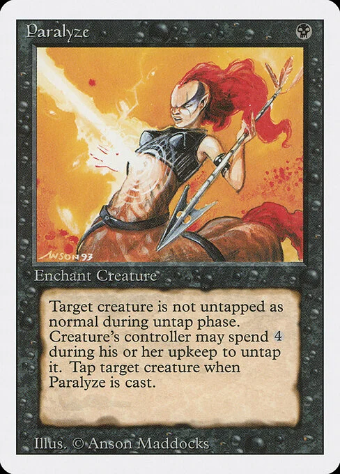 Paralyze, carta Magic di tipo Enchantment — Aura illustrata da Anson Maddocks