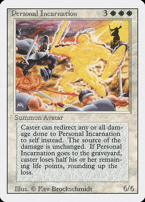 Personal Incarnation, carta Magic di tipo Creature — Avatar Incarnation illustrata da Kev Brockschmidt