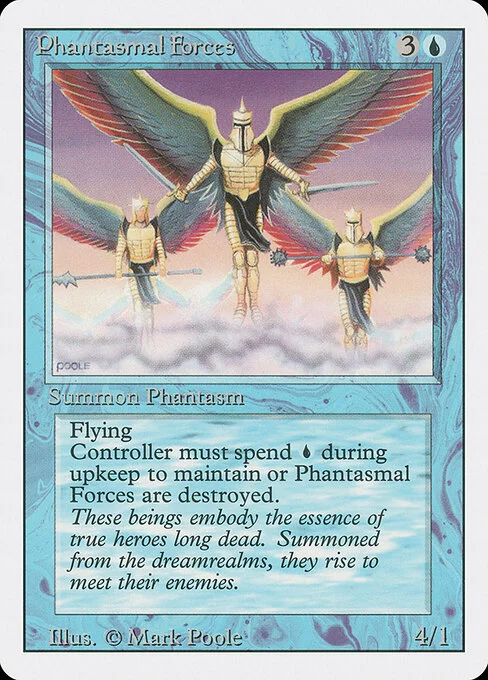 Phantasmal Forces, carta Magic di tipo Creature — Illusion illustrata da Mark Poole