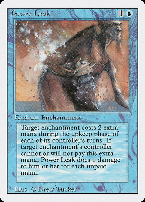 Power Leak, carta Magic di tipo Enchantment — Aura illustrata da Drew Tucker