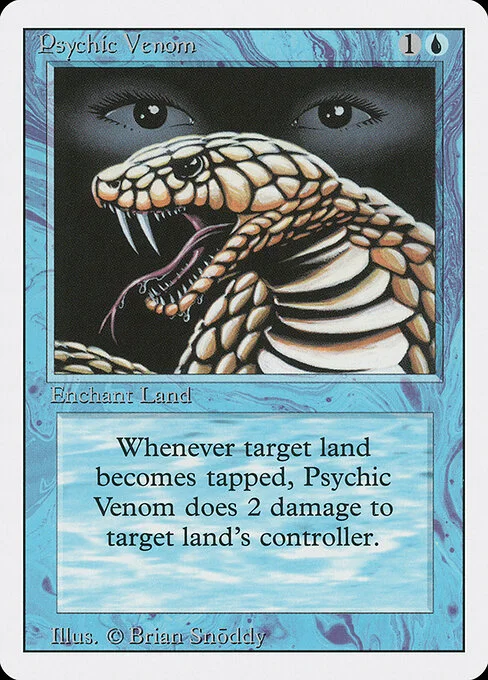 Psychic Venom, carta Magic di tipo Enchantment — Aura illustrata da Brian Snõddy