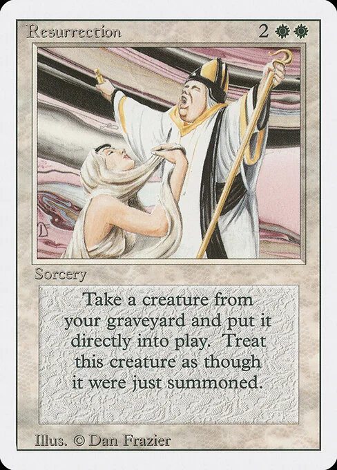 Resurrection, carta Magic di tipo Sorcery illustrata da Dan Frazier