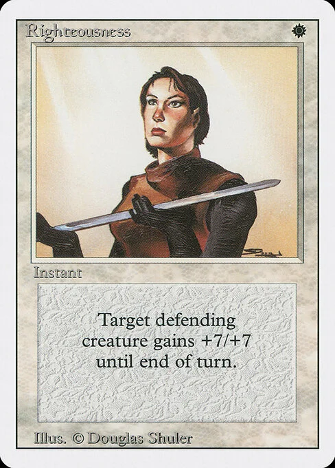 Righteousness, carta Magic di tipo Instant illustrata da Douglas Shuler