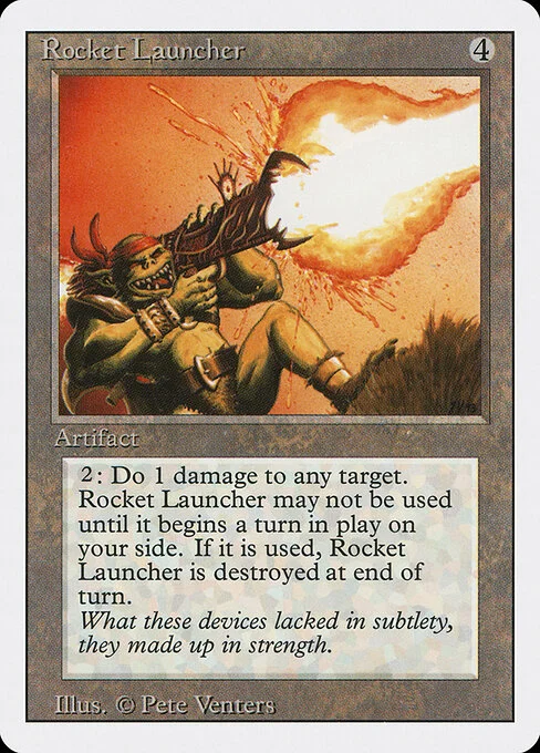 Rocket Launcher, carta Magic di tipo Artifact illustrata da Pete Venters