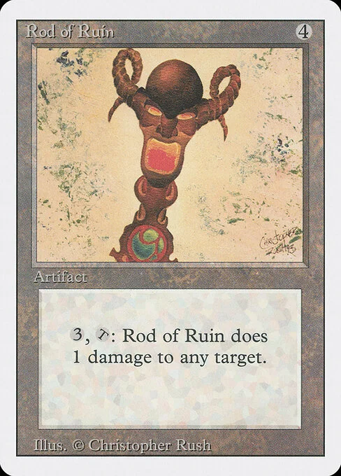 Rod of Ruin, carta Magic di tipo Artifact illustrata da Christopher Rush