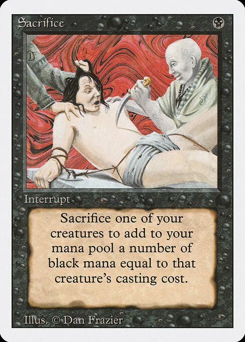 Sacrifice, carta Magic di tipo Instant illustrata da Dan Frazier