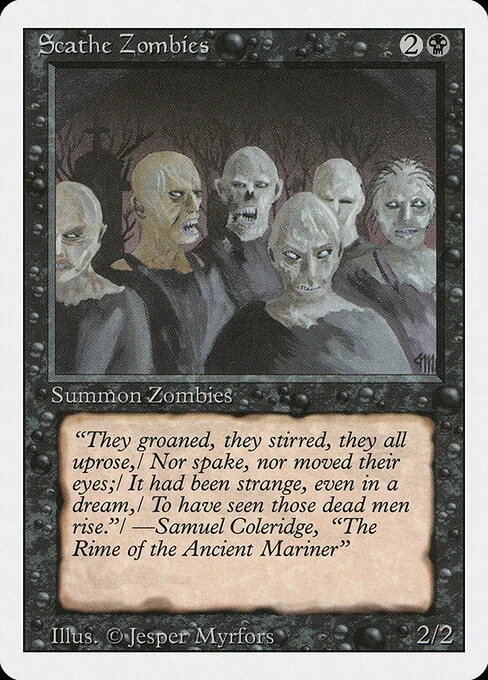 Scathe Zombies, carta Magic di tipo Creature — Zombie illustrata da Jesper Myrfors