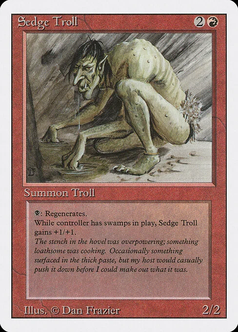 Sedge Troll, carta Magic di tipo Creature — Troll illustrata da Dan Frazier