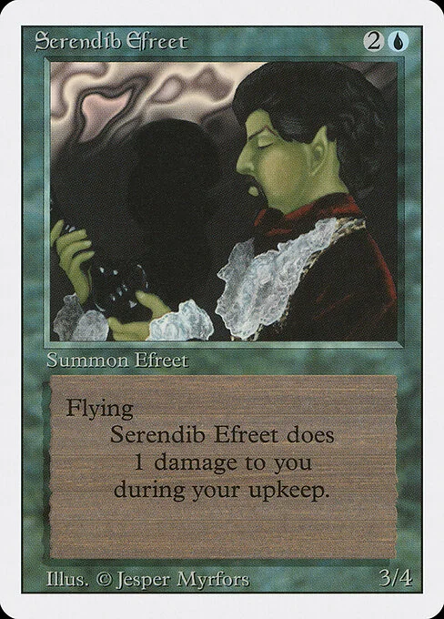Serendib Efreet, carta Magic di tipo Creature — Efreet illustrata da Jesper Myrfors