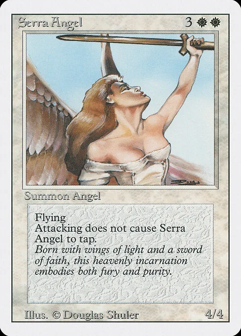 Serra Angel, carta Magic di tipo Creature — Angel illustrata da Douglas Shuler