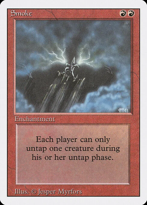 Smoke, carta Magic di tipo Enchantment illustrata da Jesper Myrfors