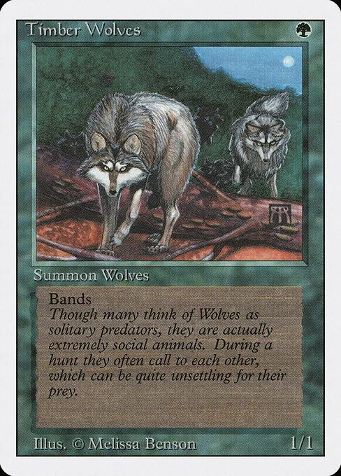 Timber Wolves, carta Magic di tipo Creature — Wolf illustrata da Melissa A. Benson