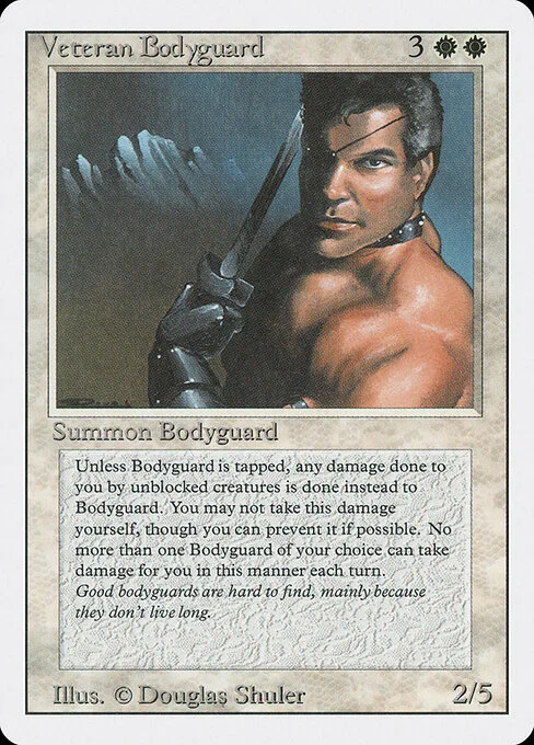Veteran Bodyguard, carta Magic di tipo Creature — Human illustrata da Douglas Shuler