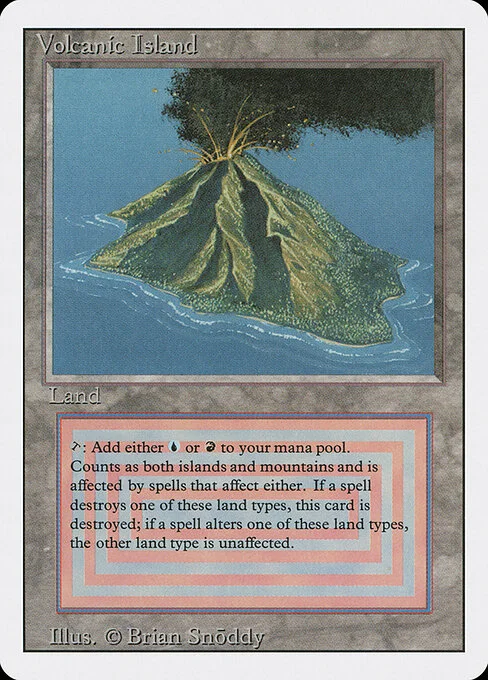 Volcanic Island, carta Magic di tipo Land — Island Mountain illustrata da Brian Snõddy