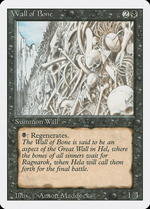 Wall of Bone, carta Magic di tipo Creature — Skeleton Wall illustrata da Anson Maddocks