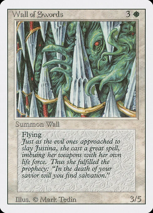 Wall of Swords, carta Magic di tipo Creature — Wall illustrata da Mark Tedin