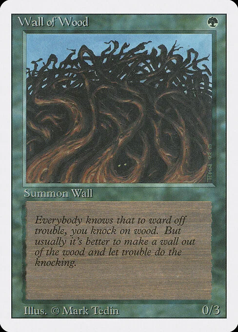 Wall of Wood, carta Magic di tipo Creature — Wall illustrata da Mark Tedin