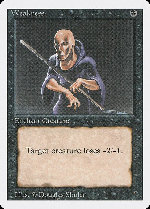 Weakness, carta Magic di tipo Enchantment — Aura illustrata da Douglas Shuler