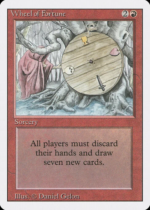 Wheel of Fortune, carta Magic di tipo Sorcery illustrata da Daniel Gelon