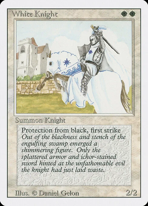 White Knight, carta Magic di tipo Creature — Human Knight illustrata da Daniel Gelon