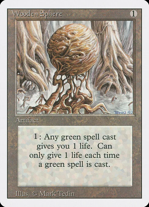 Wooden Sphere, carta Magic di tipo Artifact illustrata da Mark Tedin