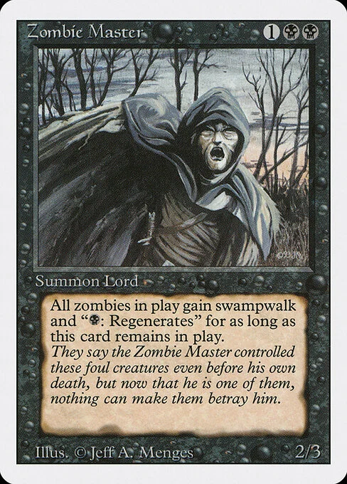 Zombie Master, carta Magic di tipo Creature — Zombie illustrata da Jeff A. Menges