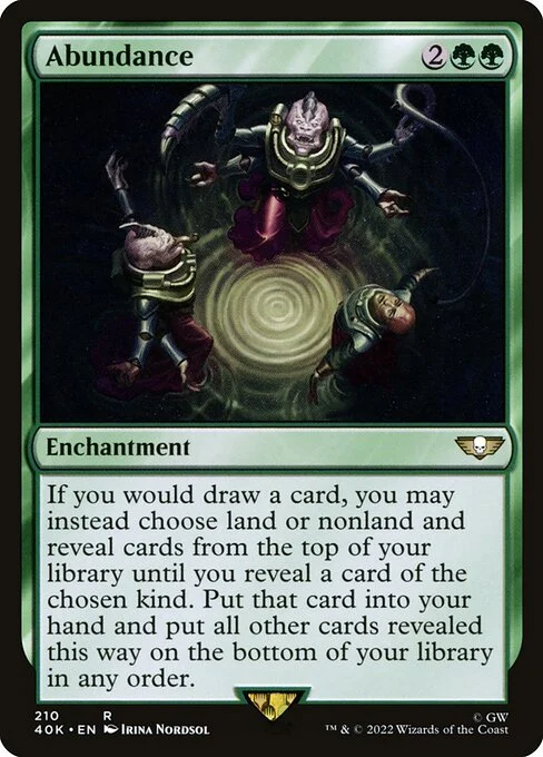 Abundance, carta Magic di tipo Enchantment illustrata da Irina Nordsol