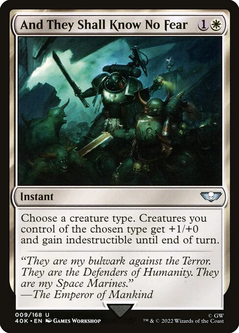 And They Shall Know No Fear, carta Magic di tipo Instant illustrata da Games Workshop