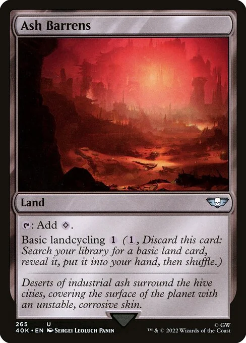 Ash Barrens, carta Magic di tipo Land illustrata da Sergei Leoluch Panin