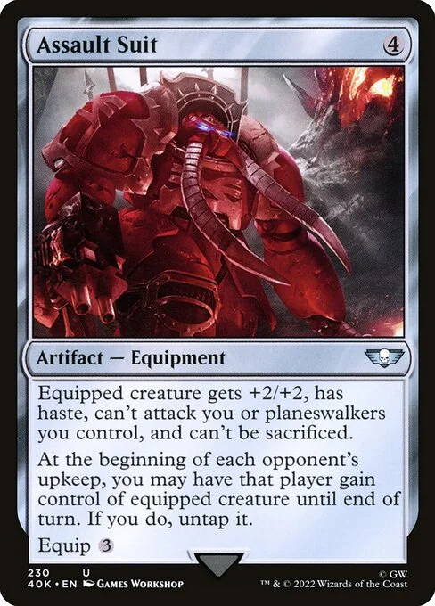 Assault Suit, carta Magic di tipo Artifact — Equipment illustrata da Games Workshop